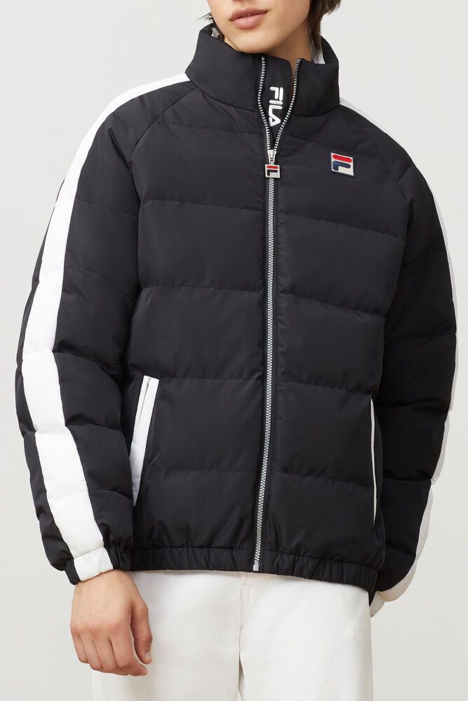 Fila Jacket Mens Black Ledger Puffa - Ireland 40712-FZAQ